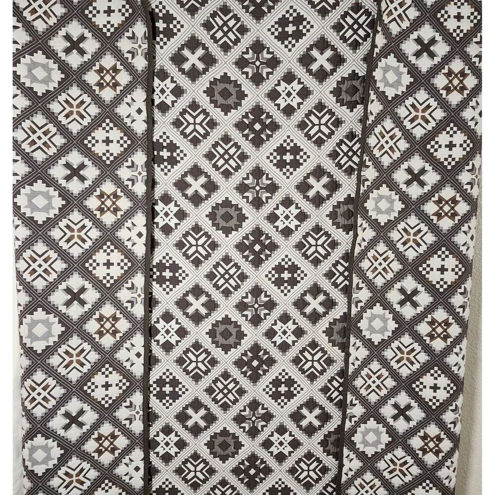 Tristan Patchwork Quilt Set Queen 3pc Charcoal Grey Cotton Blend - Dada Bedding